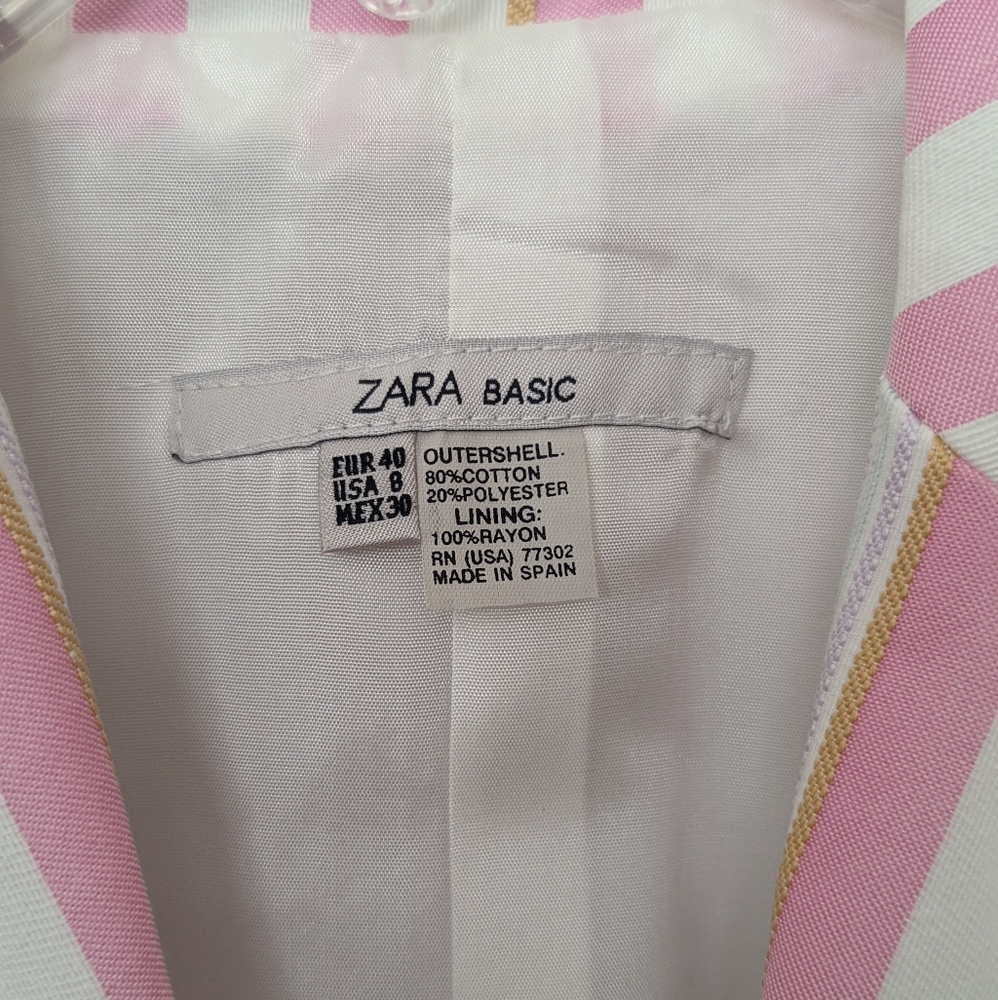 Zara Basic Striped Fitted Jacket - image 6